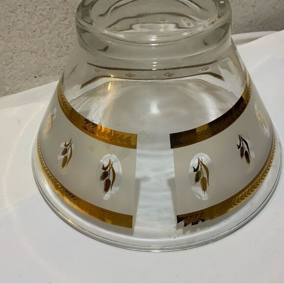 Vintage 1960s Anchor Hocking Mid Century Gold Wheat Large Glass Serving Bowl - Picture 10 of 12